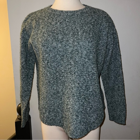 Fat Face Green/Gray Marbled Knit Long Sleeve Crew Neck Sweater - Size 10/Medium - Picture 1 of 7